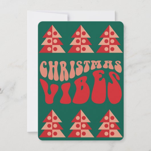 Vrolijk Kerstfeest Vibes Retro Feestdagenkaart (Voorkant)
