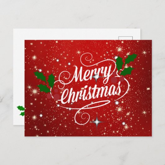 Vrolijk kerstfeest, viering, briefkaart (Voorkant / Achterkant)