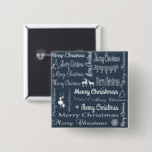 Vrolijk kerstfeest vierkante button 5,1 cm (Voorkant /achterkant)