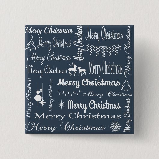 Vrolijk kerstfeest vierkante button 5,1 cm (Voorkant)