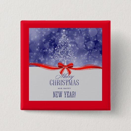 Vrolijk kerstfeest vierkante button 5,1 cm (Voorkant)