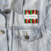 Vrolijk kerstfeest vierkante button 5,1 cm (In situ)