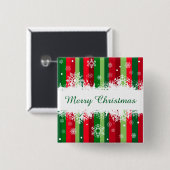 Vrolijk kerstfeest vierkante button 5,1 cm (Voorkant /achterkant)