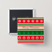 Vrolijk kerstfeest vierkante button 5,1 cm (Voorkant /achterkant)