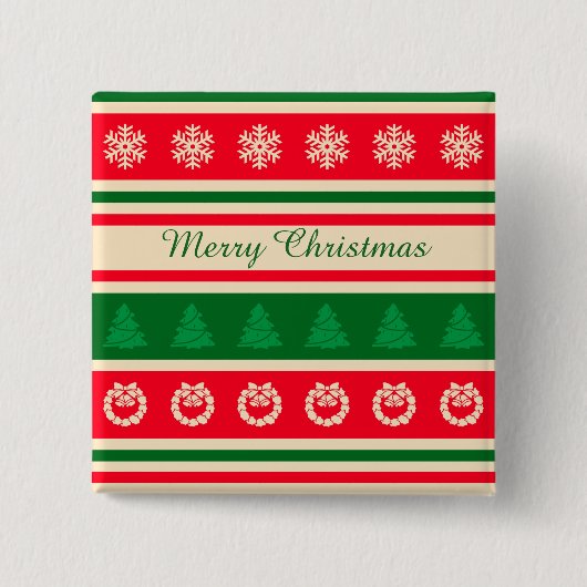Vrolijk kerstfeest vierkante button 5,1 cm (Voorkant)