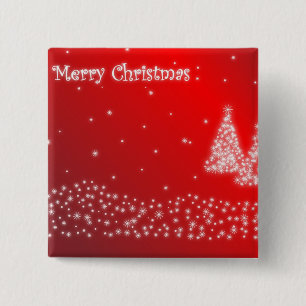 Vrolijk kerstfeest vierkante button 5,1 cm