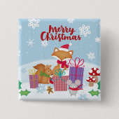 Vrolijk kerstfeest vierkante button 5,1 cm (Voorkant)