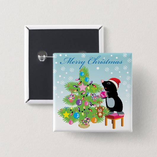 Vrolijk kerstfeest vierkante button 5,1 cm (Voorkant /achterkant)