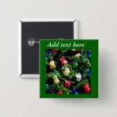 Vrolijk kerstfeest_ vierkante button 5,1 cm (Voorkant /achterkant)
