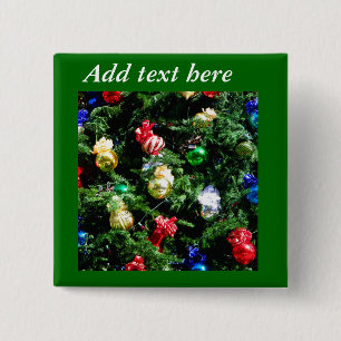 Vrolijk kerstfeest_ vierkante button 5,1 cm