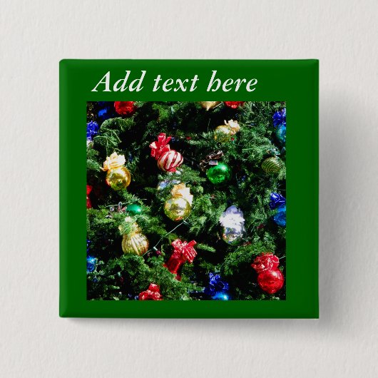 Vrolijk kerstfeest_ vierkante button 5,1 cm (Voorkant)