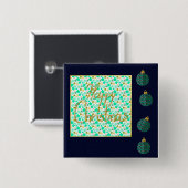 Vrolijk kerstfeest vierkante button 5,1 cm (Voorkant /achterkant)