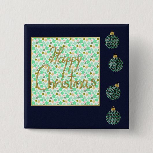 Vrolijk kerstfeest vierkante button 5,1 cm (Voorkant)
