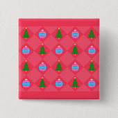 Vrolijk kerstfeest vierkante button 5,1 cm (Voorkant)