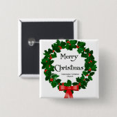 Vrolijk kerstfeest vierkante button 5,1 cm (Voorkant /achterkant)