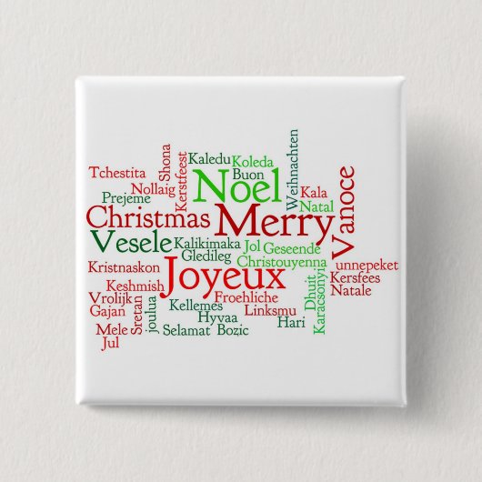Vrolijk kerstfeest vierkante button 5,1 cm (Voorkant)