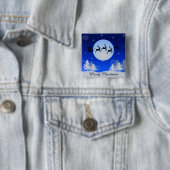 Vrolijk kerstfeest vierkante button 5,1 cm (In situ)