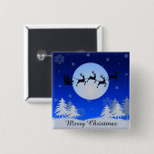 Vrolijk kerstfeest vierkante button 5,1 cm (Voorkant /achterkant)