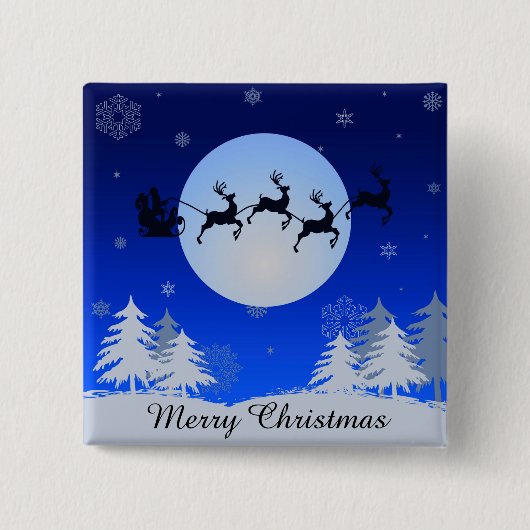 Vrolijk kerstfeest vierkante button 5,1 cm (Voorkant)