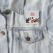 Vrolijk kerstfeest vierkante button 5,1 cm (In situ)