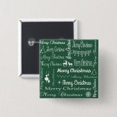 Vrolijk kerstfeest vierkante button 5,1 cm (Voorkant /achterkant)