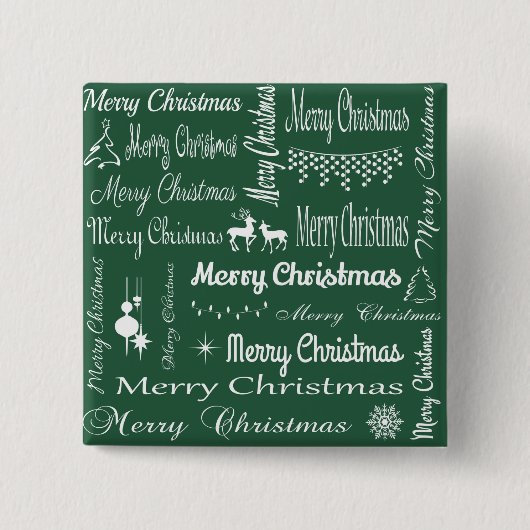 Vrolijk kerstfeest vierkante button 5,1 cm (Voorkant)
