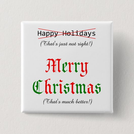 Vrolijk kerstfeest vierkante button 5,1 cm (Voorkant)