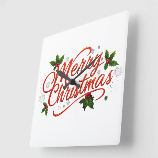 Vrolijk kerstfeest vierkante klok (Hoek)