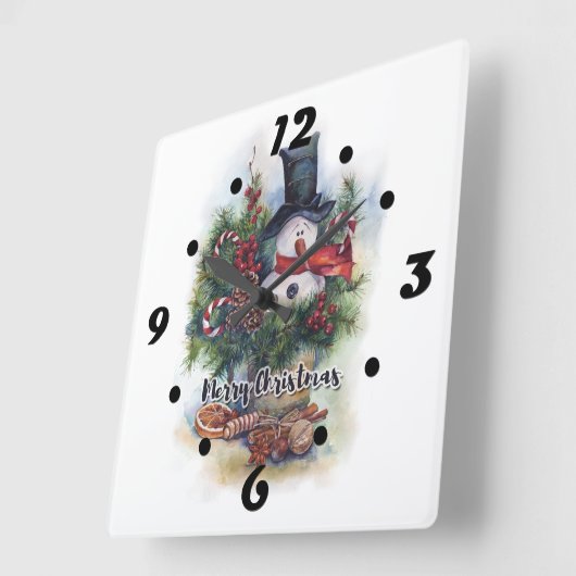 Vrolijk kerstfeest vierkante klok (Hoek)