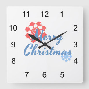 Vrolijk kerstfeest vierkante klok