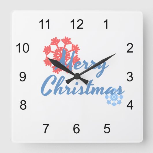 Vrolijk kerstfeest vierkante klok (Voorkant)