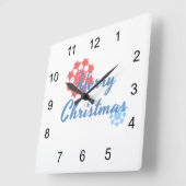 Vrolijk kerstfeest vierkante klok (Hoek)