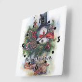 Vrolijk kerstfeest vierkante klok (Hoek)