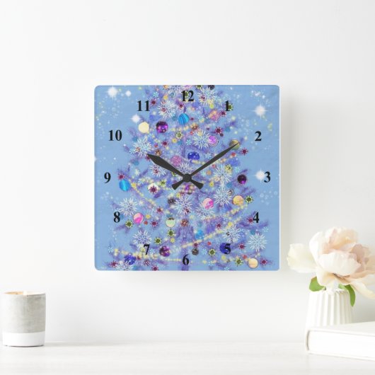 Vrolijk kerstfeest vierkante klok (Huis)