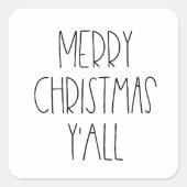 Vrolijk kerstfeest vierkante sticker (Voorkant)