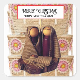 Vrolijk kerstfeest! vierkante sticker