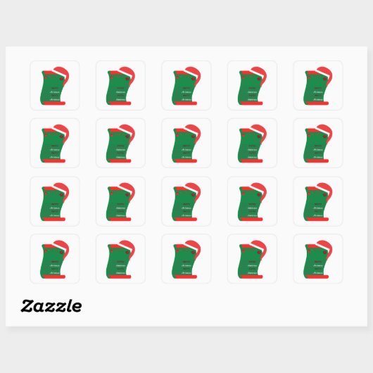 Vrolijk kerstfeest vierkante sticker (Vel)
