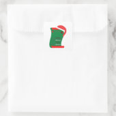 Vrolijk kerstfeest vierkante sticker (Tas)