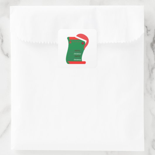 Vrolijk kerstfeest vierkante sticker (Tas)