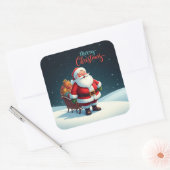 Vrolijk kerstfeest vierkante sticker (Envelop)