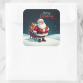 Vrolijk kerstfeest vierkante sticker (Tas)