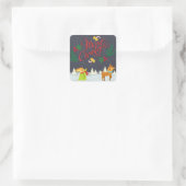 Vrolijk kerstfeest vierkante sticker (Tas)