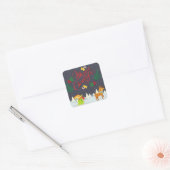 Vrolijk kerstfeest vierkante sticker (Envelop)