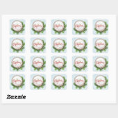 Vrolijk kerstfeest vierkante sticker (Vel)