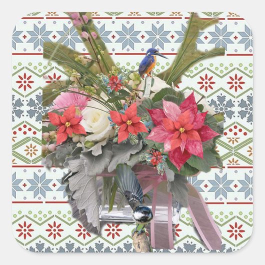 Vrolijk kerstfeest! vierkante sticker (Voorkant)