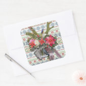 Vrolijk kerstfeest! vierkante sticker (Envelop)