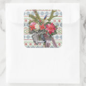 Vrolijk kerstfeest! vierkante sticker (Tas)