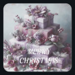 Vrolijk kerstfeest vierkante sticker<br><div class="desc">Vrolijke kerst puzzel</div>