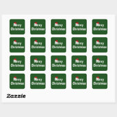 Vrolijk kerstfeest vierkante sticker (Vel)
