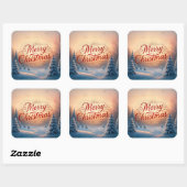 Vrolijk kerstfeest vierkante sticker (Vel)